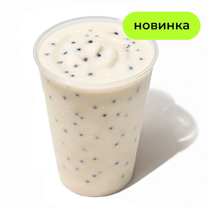Молочный коктейль Криспи Арахис - Молочный коктейль с арахисовой пастой и криспи-шариками